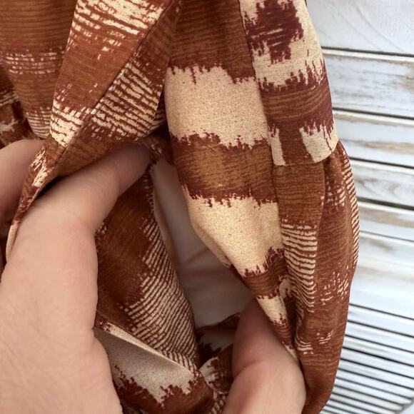 ULLA Johnson 0 Women's 100% Silk Aisa Tiered A Line Midi Skirt Fawn Ikat Print - Picture 10 of 16